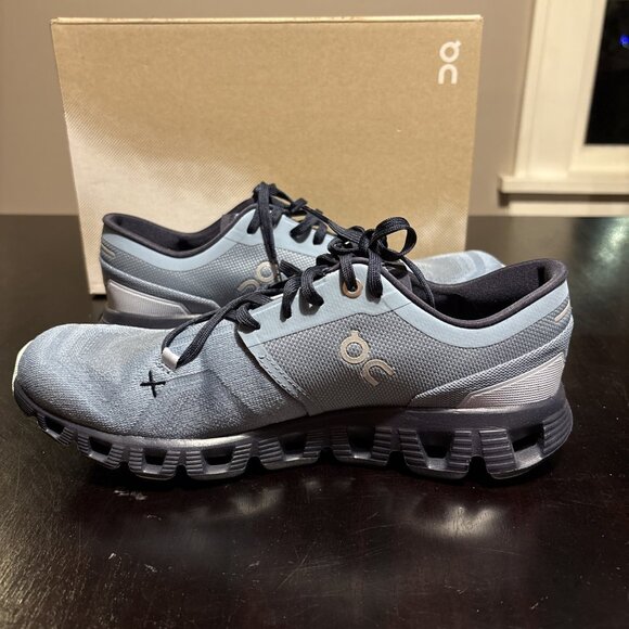 On Cloud X 3 Women’s Wash/Ink Size 8.5 In Blue. New. Running. - Picture 4 of 7
